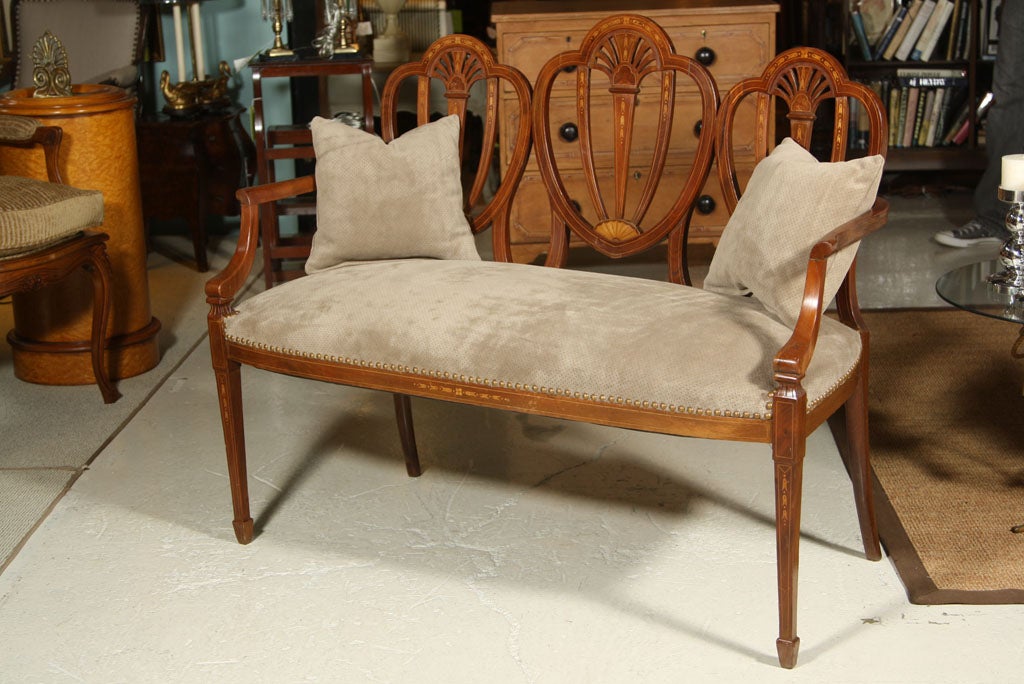 Highly Decorated Adams Style Settee